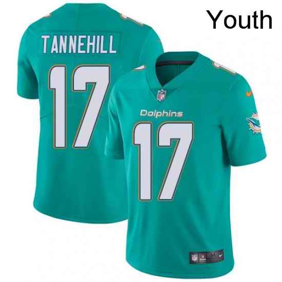 Youth Nike Miami Dolphins 17 Ryan Tannehill Aqua Green Team Color Vapor Untouchable Limited Player NFL Jersey